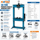 30 Ton Pneumatic Hydraulic Workshop Press, Hand &
