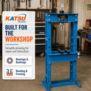 30 Ton Pneumatic Hydraulic Workshop Press, Hand &