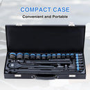 24-Piece 1/2" Drive Socket Set - CR-V, 6-Point