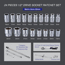 24-Piece 1/2" Drive Ratchet Socket Set - CR-V