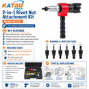 Riveter Nut Attachment, Multi Function 2-in-1