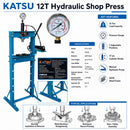 12 Ton Hydraulic Workshop Press, Hand Pump &