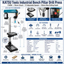 Industrial Bench Pillar Drill Press 1100W + 16mm