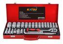 24-Piece 1/2" Drive Deep Socket Set - CR-V, 8-32mm