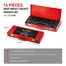 16-Piece 1/2" Drive Deep Impact Socket Set - CR-V