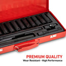 16-Piece 1/2" Drive Deep Impact Socket Set - CR-V