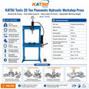 20 Ton Pneumatic Hydraulic Workshop Press, Hand &