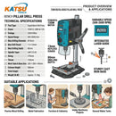 Bench Pillar Drill Press 720W – Integrated Digital
