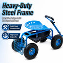 Rolling Garden Cart with Extendable Steering