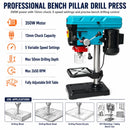 Bench Pillar Drill Press 350W + 13mm Chuck + 5