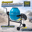 Electric Concrete Mixer 80L - 220W Portable Cement