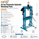 30 Ton Pneumatic Hydraulic Workshop Press, Hand &