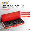 16-Piece 1/2" Drive Deep Impact Socket Set - CR-V