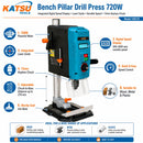 Bench Pillar Drill Press 720W – Integrated Digital