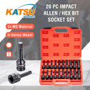 1/2-Inch Drive Impact Hex Allen Bit Socket Set 20
