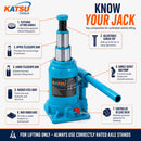 6 Ton Double Ram Hydraulic Bottle Jack, 160-380mm