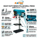 Heavy Duty Bench Pillar Drill Press 550W + 16mm