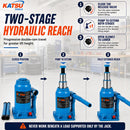 6 Ton Double Ram Hydraulic Bottle Jack, 160-380mm