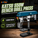 Industrial Bench Pillar Drill Press 550W, 45°