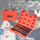 1/2-Inch Drive Impact Hex Allen Bit Socket Set 20