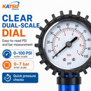 Tyre Inflator Pressure Gauge 0–100 PSI, Portable