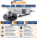 Air Angle Grinder 125mm 5", Heavy-Duty Pneumatic