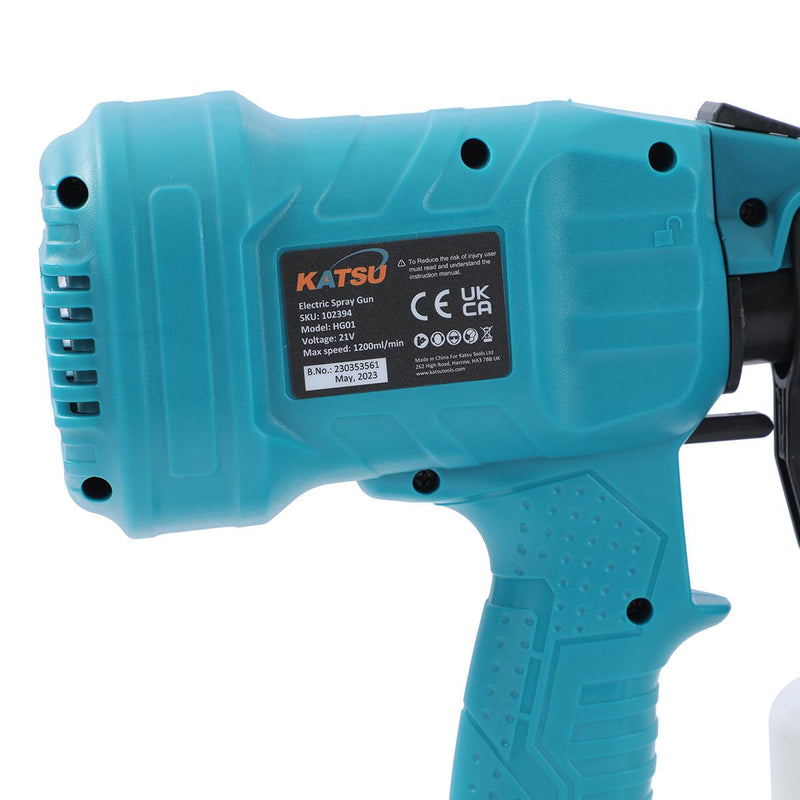 FIT-BAT Cordless Budget Spray Gun W Battery 1500MA with 5 Nozzles