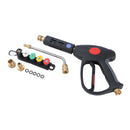 Pressure Washer Gun Short with Angled Wand and 5 Nozzle Tips