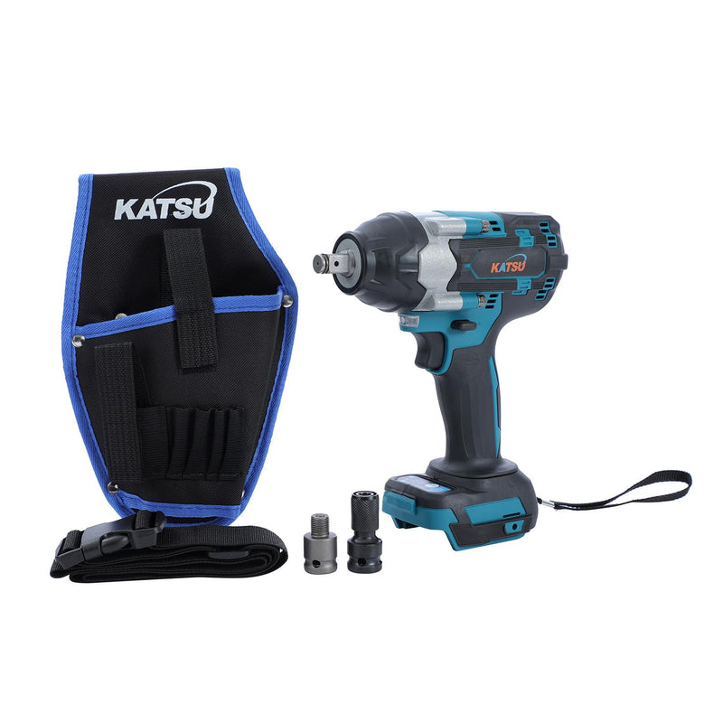 FIT-BAT 21V Brushless Cordless Impact Wrench 1/2 Inch 550Nm Max Torque with Carrying Pouch and 2 Adaptors - No Battery