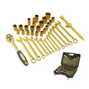 Socket Set 37 PCs CR-V Gold Plated