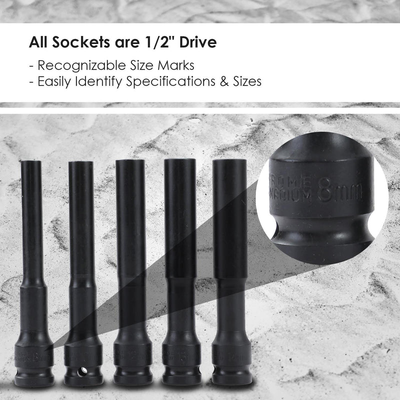 Extra Deep Impact Socket Set 5PCS 8-14