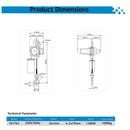 Electric Chain Hoist H10 3M Double 1Ton