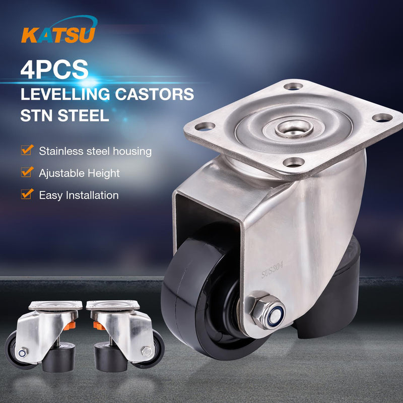 Levelling Castors Stainless Steel 4PCs