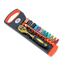 Socket Set 14PC Coloured 1/4 inch Ratchet 4/4.5/5/5.5/6/7/8/9/10/11/12/13mm, CR-V