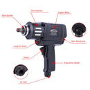 Air impact wrench Set Twin Hammer 1/2  1200Nm