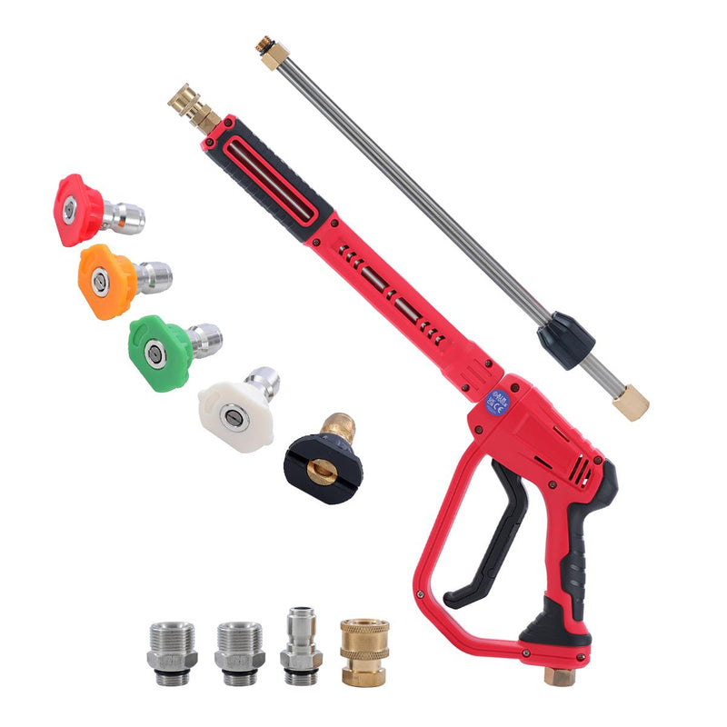 Pressure Washer Gun 3 in 1 with 5 Nozzle Tips, 3 connectors & Brass Quick Release Connector