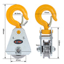 Pulley with Ball Bearings and Hook Rope 10mm 1Ton