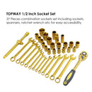 Socket Set 37 PCs CR-V Gold Plated