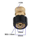 Pressure Washer Quick Connector 3/8" Socket to M22 14mm