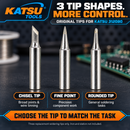 KATSU Tools 3Pcs Soldering Iron Tips Set for 312086 312080 Station SP31208603