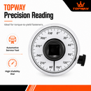 TOPWAY 1/2" Drive Torque Angle Gauge Meter Wrench 0-360 Degree Auto Tool 423904