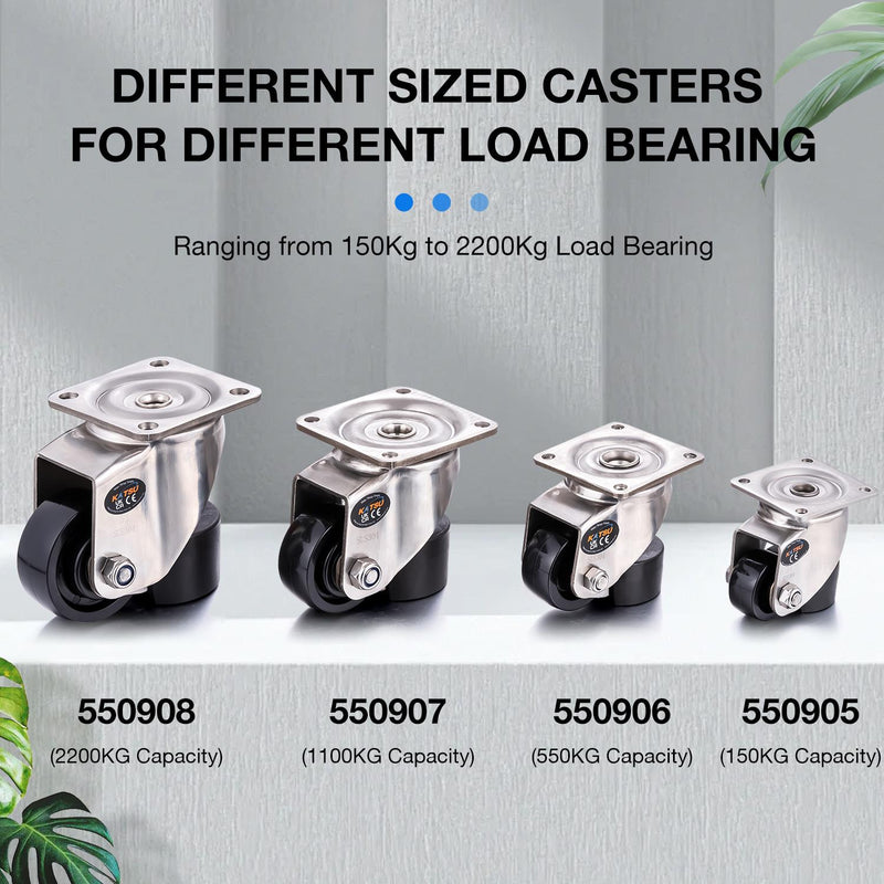 Levelling Castors Stainless Steel 4PCs