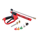 A.T Pressure Washer Gun long with Extension Wand, 5 Nozzle Tips, M22 14mm, 5000 PSI, with M22 15mm Fitting