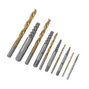 Screw Extractor Set With Drill Bits, 10PCs 1 to 5mm