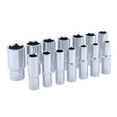 Deep Socket Set 1/2" 14 PCs in Steel Case CR-V