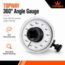 TOPWAY 1/2" Drive Torque Angle Gauge Meter Wrench 0-360 Degree Auto Tool 423904