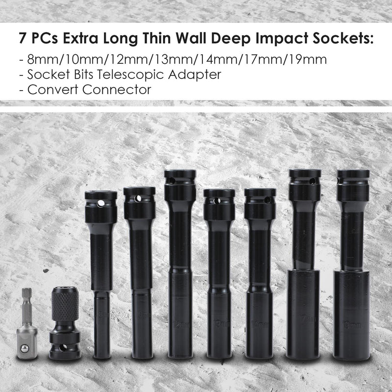 Extra Deep Impact Socket Set 9PCS 8-19