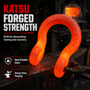 KATSU Tools 2PK 3/4" D-Ring Shackle 4.75 Ton Heavy Duty Towing Off Road Red