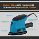 Budget Electric Detail Sander with 10 Sanding Papers