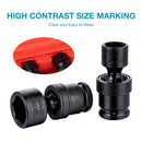 3/8" Impact Socket Set Swivel CR-MO, 8-22mm